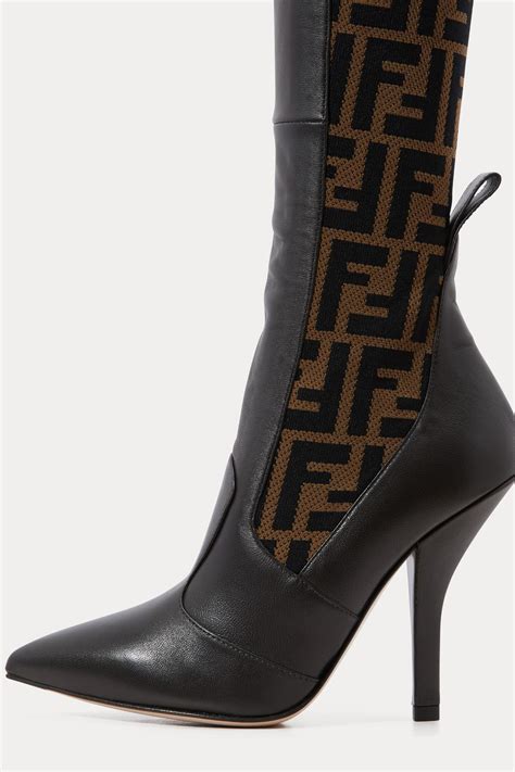 fendi heels black|Fendi high heel boots.